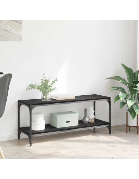 Mobile TV Rovere Nero 100x33x41cm Legno ingegnerizzato e ferro