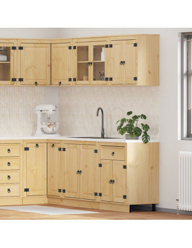 Armadietto con lo scaffale con porta 4 pcs Miele Pino massello