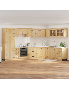 Armadietto con cassetto con lo scaffale 14 pcs Pino massello