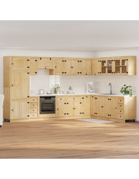 Armadietto con cassetto con lo scaffale 14 pcs Pino massello