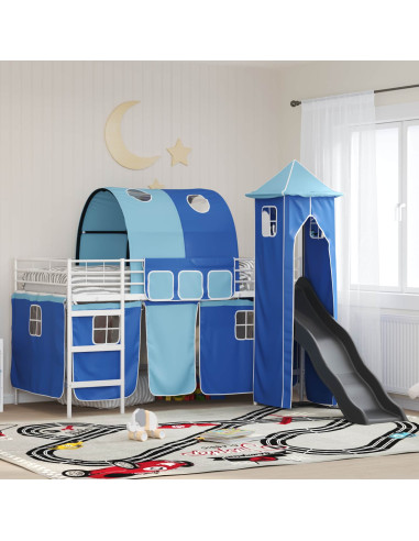 Struttura del letto loft per bambini Bianco e Blu 107 x 200 cm