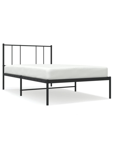 Giroletto con Testiera Metallo Nero 100x200 cm