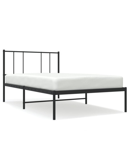 Giroletto con Testiera Metallo Nero 100x200 cm