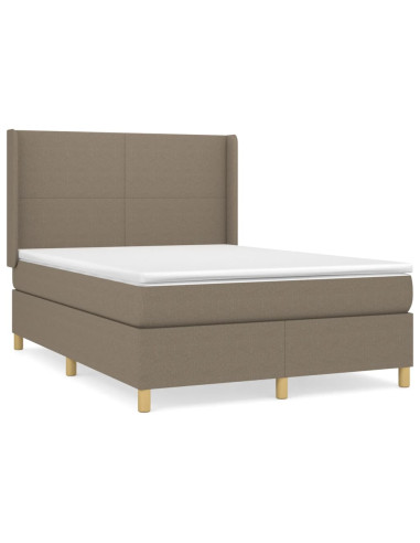 Giroletto a Molle con Materasso Tortora 140x200 cm in Tessuto