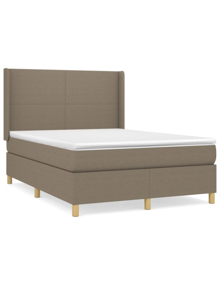 Giroletto a Molle con Materasso Tortora 140x200 cm in Tessuto