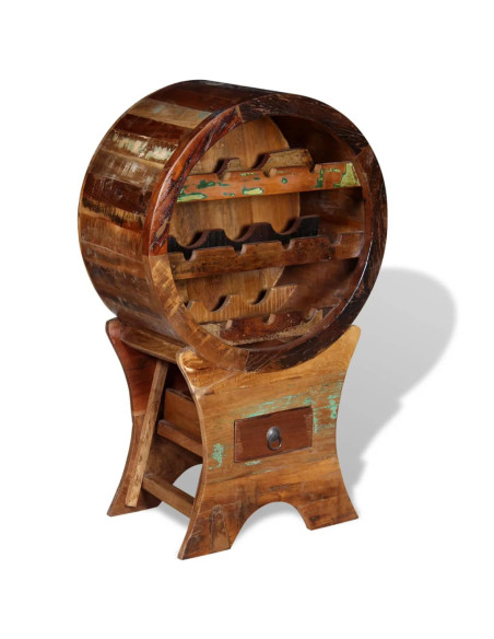 Portavini da 10 Bottiglie in Legno Massello di Recupero