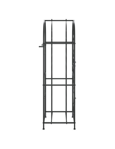 Portavini da 41 Bottiglie Nero 45x36x120cm in Ferro Battuto