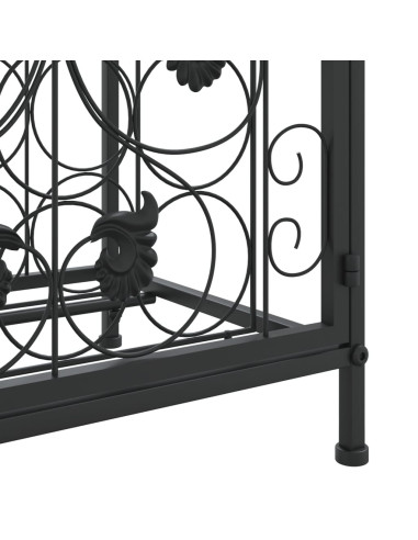 Portavini da 41 Bottiglie Nero 45x36x120cm in Ferro Battuto