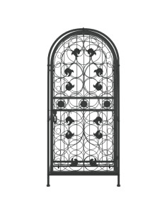 Portavini da 33 Bottiglie Nero 45x36x100cm in Ferro Battuto 2