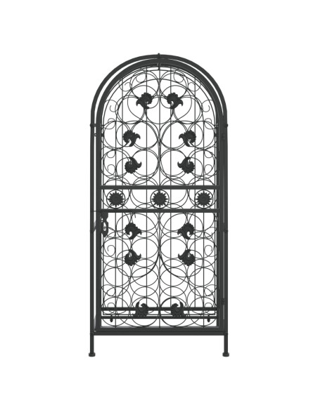 Portavini da 33 Bottiglie Nero 45x36x100cm in Ferro Battuto