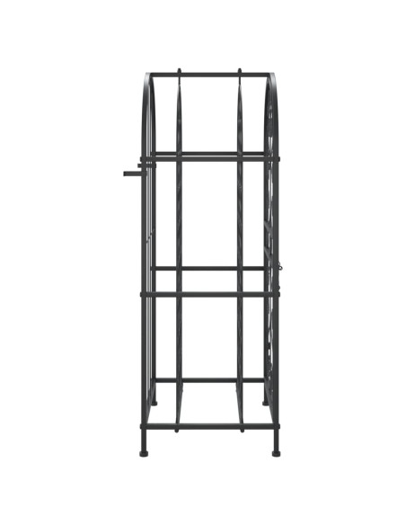 Portavini da 33 Bottiglie Nero 45x36x100cm in Ferro Battuto