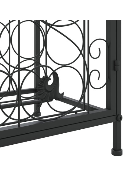 Portavini da 33 Bottiglie Nero 45x36x100cm in Ferro Battuto