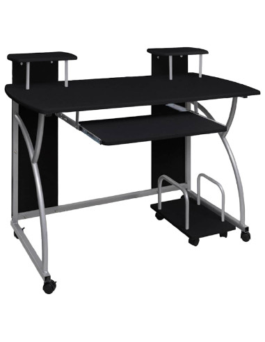 Scrivania da Computer Nera 110x52x88,5 cm in Legno Multistrato