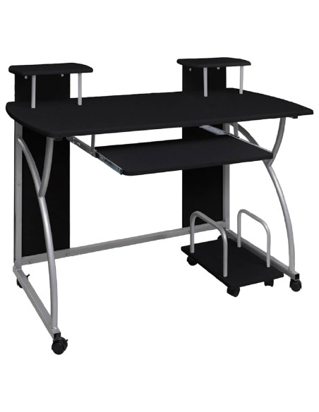 Scrivania da Computer Nera 110x52x88,5 cm in Legno Multistrato