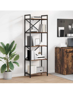 Libreria Rovere fumé 56 x 34 x 171 cm Legno multistrato