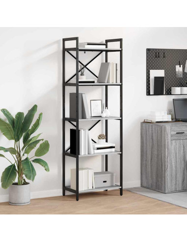Libreria Grigio Sonoma 56 x 34 x 171 cm Legno multistrato