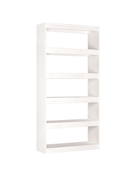 Libreria/Divisorio Bianco 80x30x167,4 cm Legno Massello di Pino