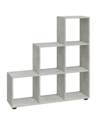 Libreria a Scala Grigio Cemento 107 cm in Legno Multistrato