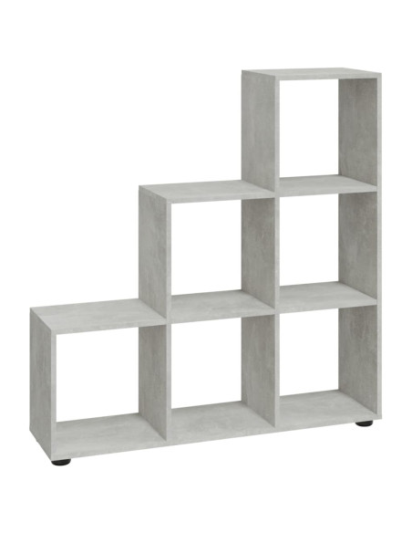Libreria a Scala Grigio Cemento 107 cm in Legno Multistrato