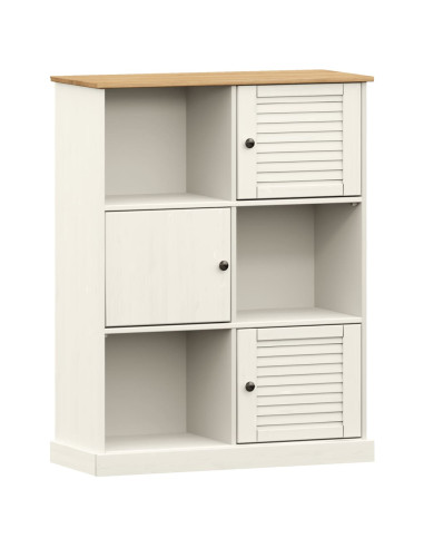 Libreria VIGO 90x35x114,5 cm in Legno Massello di Pino Bianco