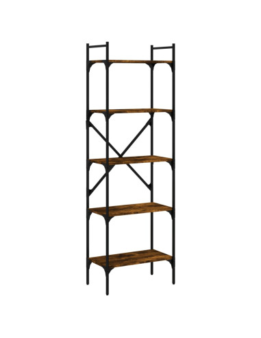 Libreria Rovere Fumo 5 Ripiani 56x31,5x174 cm Legno Multistrato