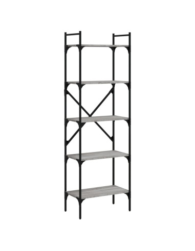 Libreria Grigio Sonoma 5 Ripiani 56x31,5x174 cm Multistrato