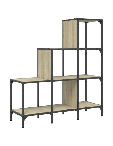 Libreria Rovere Sonoma 92x30x102 cm Legno Multistrato e Metallo