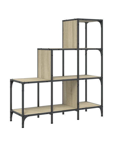 Libreria Rovere Sonoma 92x30x102 cm Legno Multistrato e Metallo