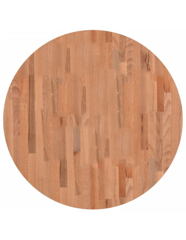 Piano per Tavolo Ø80x4 cm Rotondo in Legno Massello di Faggio