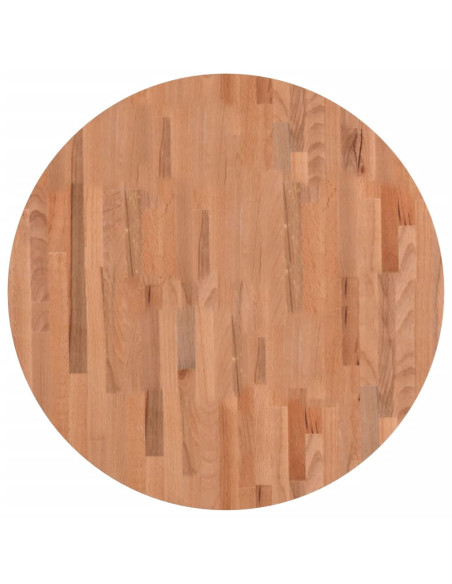 Piano per Tavolo Ø80x4 cm Rotondo in Legno Massello di Faggio