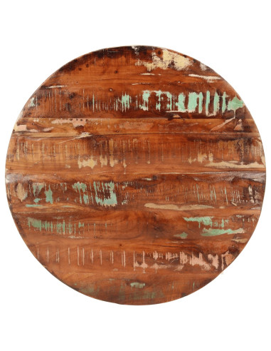 Piano per Tavolo Ø 80x3,8 cm Rotondo Legno Massello di Recupero