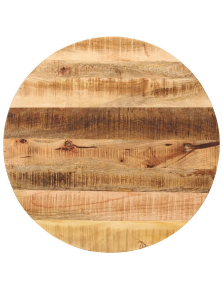Piano per Tavolo Ø 90x3,8cm Rotondo Legno Massello Grezzo Mango