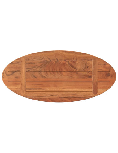 Piano Tavolo 80x40x2,5cm Ovale in Legno Massello di Acacia