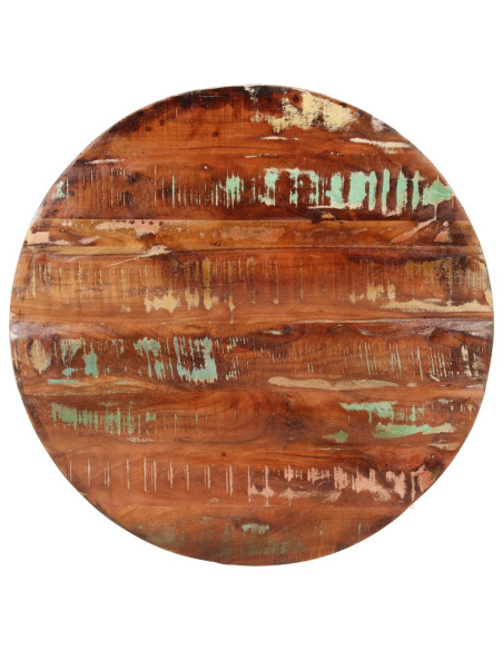 Piano per Tavolo Ø 80x2,5 cm Rotondo Legno Massello di Recupero