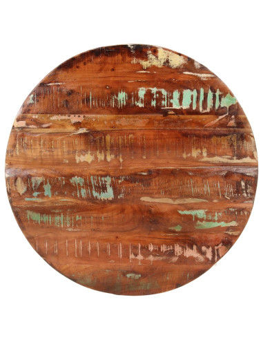 Piano per Tavolo Ø 70x2,5 cm Rotondo Legno Massello di Recupero