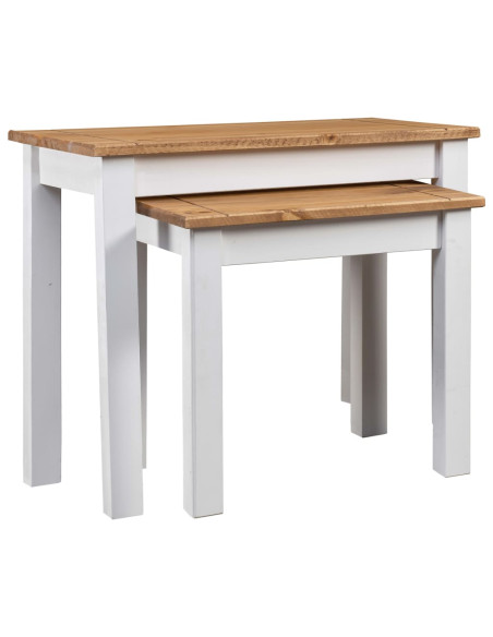 Tavolini Impilabili 2 pz Bianchi Massello di Pino Panama Range