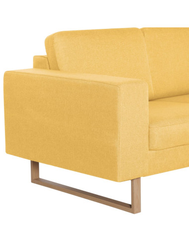 Set Divani 2 pz in Tessuto Giallo