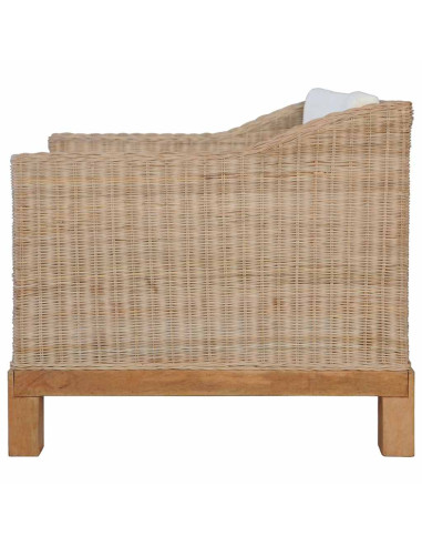 Set di Divani 2 pz con Cuscini in Rattan Naturale