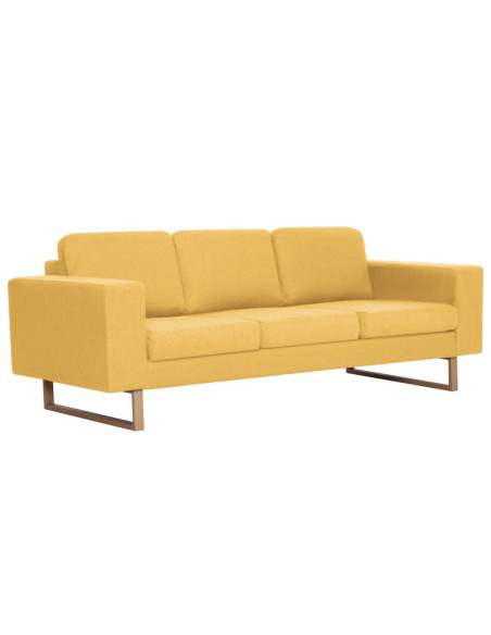 Divano a 3 Posti in Tessuto Giallo