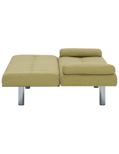 Divano Letto con Due Cuscino in Poliestere Verde 2