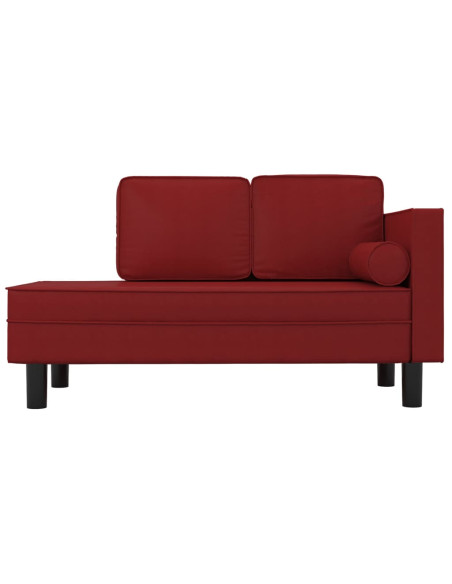 Sdraio con Cuscini e Capezzale Rosso Vino in Similpelle