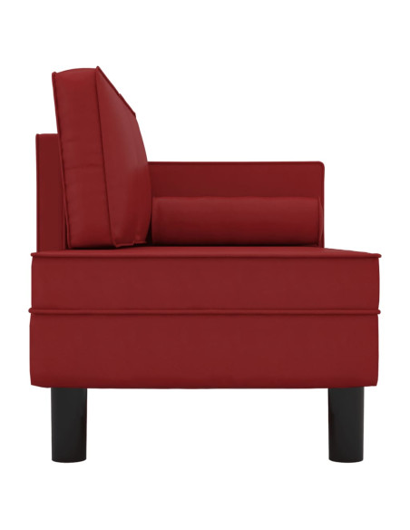 Sdraio con Cuscini e Capezzale Rosso Vino in Similpelle