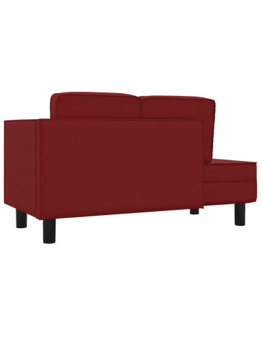 Sdraio con Cuscini e Capezzale Rosso Vino in Similpelle