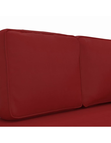 Sdraio con Cuscini e Capezzale Rosso Vino in Similpelle