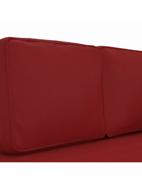 Sdraio con Cuscini e Capezzale Rosso Vino in Similpelle