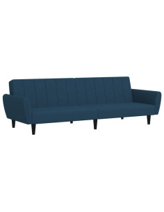 Divano Letto a 2 Posti Blu in Velluto