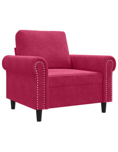 Poltrona Rosso Vino 60 cm Velluto