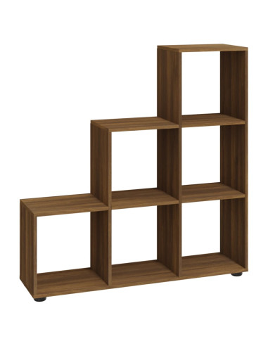 Libreria a Scala Rovere Marrone 107 cm in Legno Multistrato