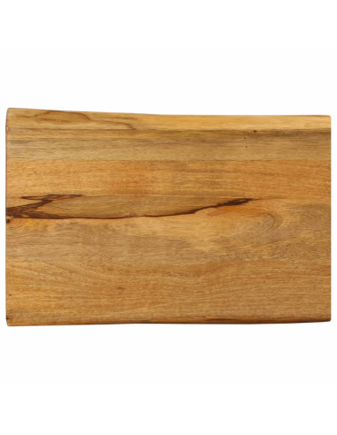 Piano per Tavolo 60x40x3,8cm Bordi Vivi in Legno Massello Mango