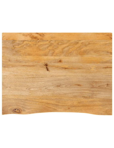 Piano Tavolo Bordi Vivi 80x60x2,5 cm in Legno Massello di Mango